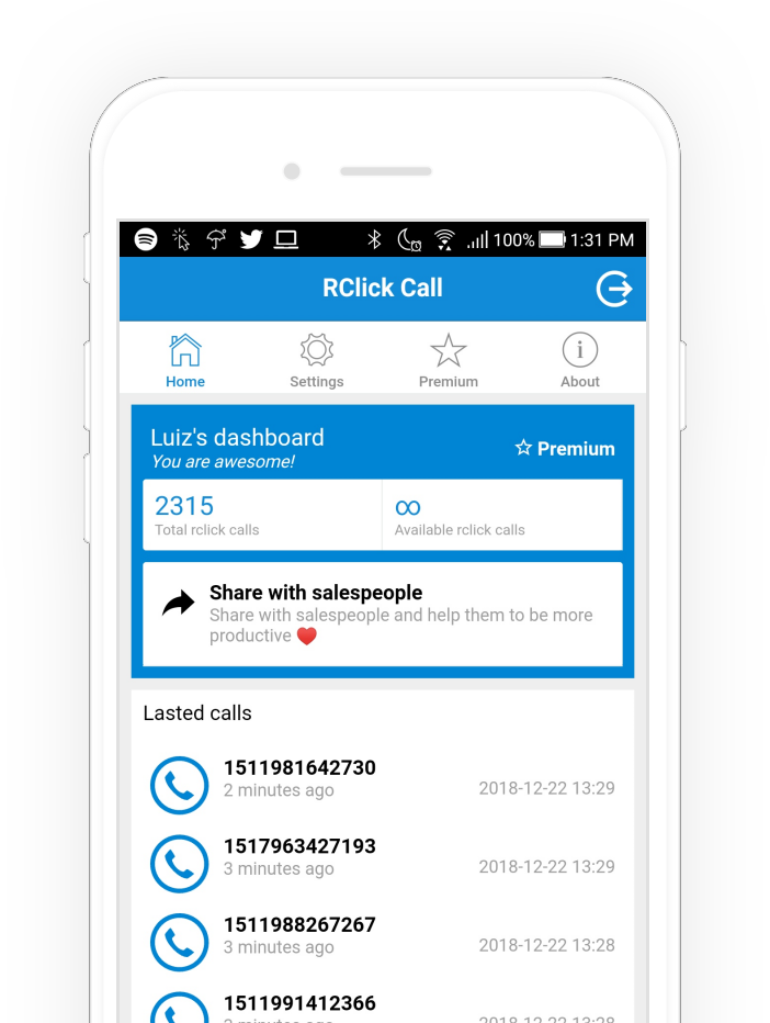 RClick call android app on home